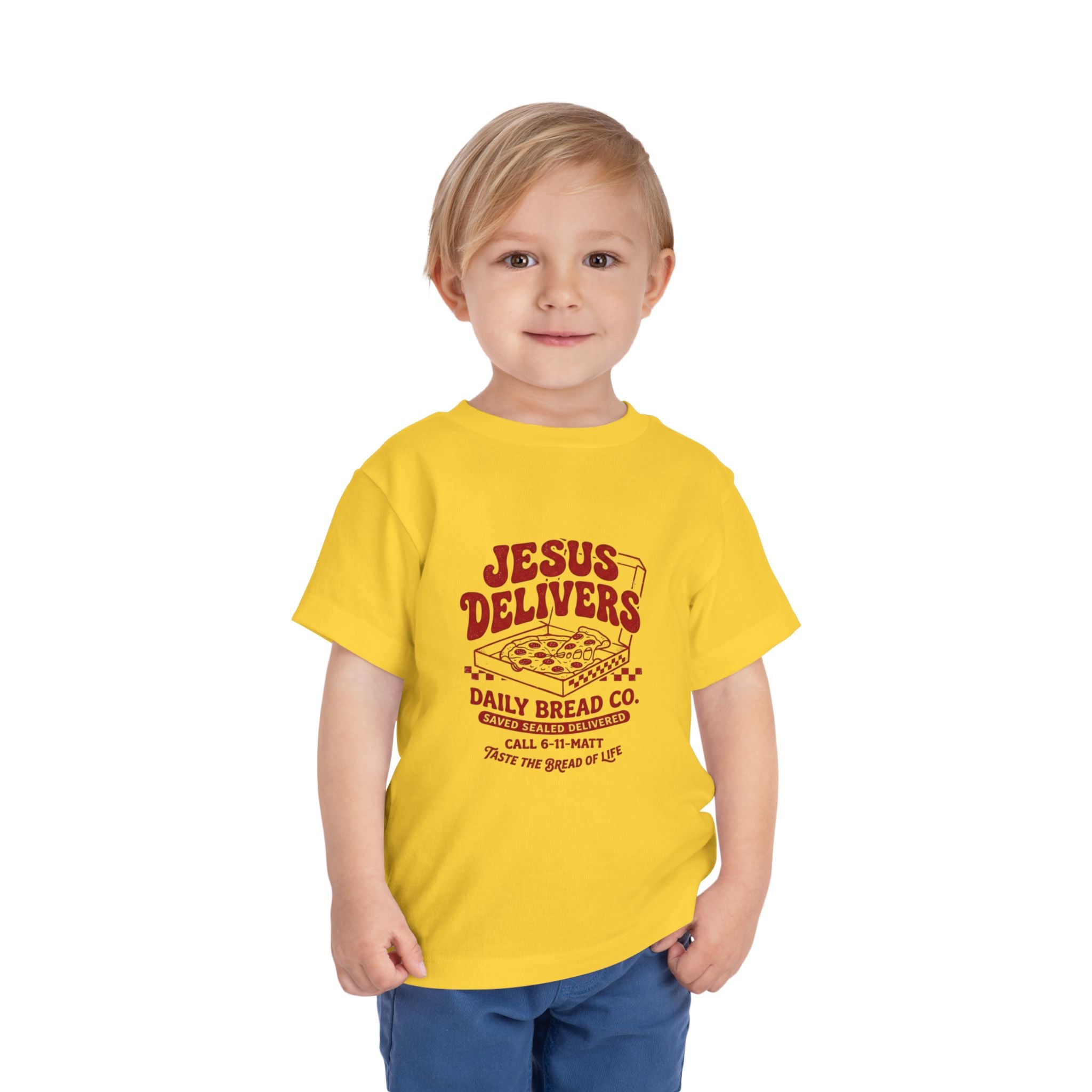 Jesus Delivers Toddler Tee — Daily Bread Co. Christian Kids T‑Shirt