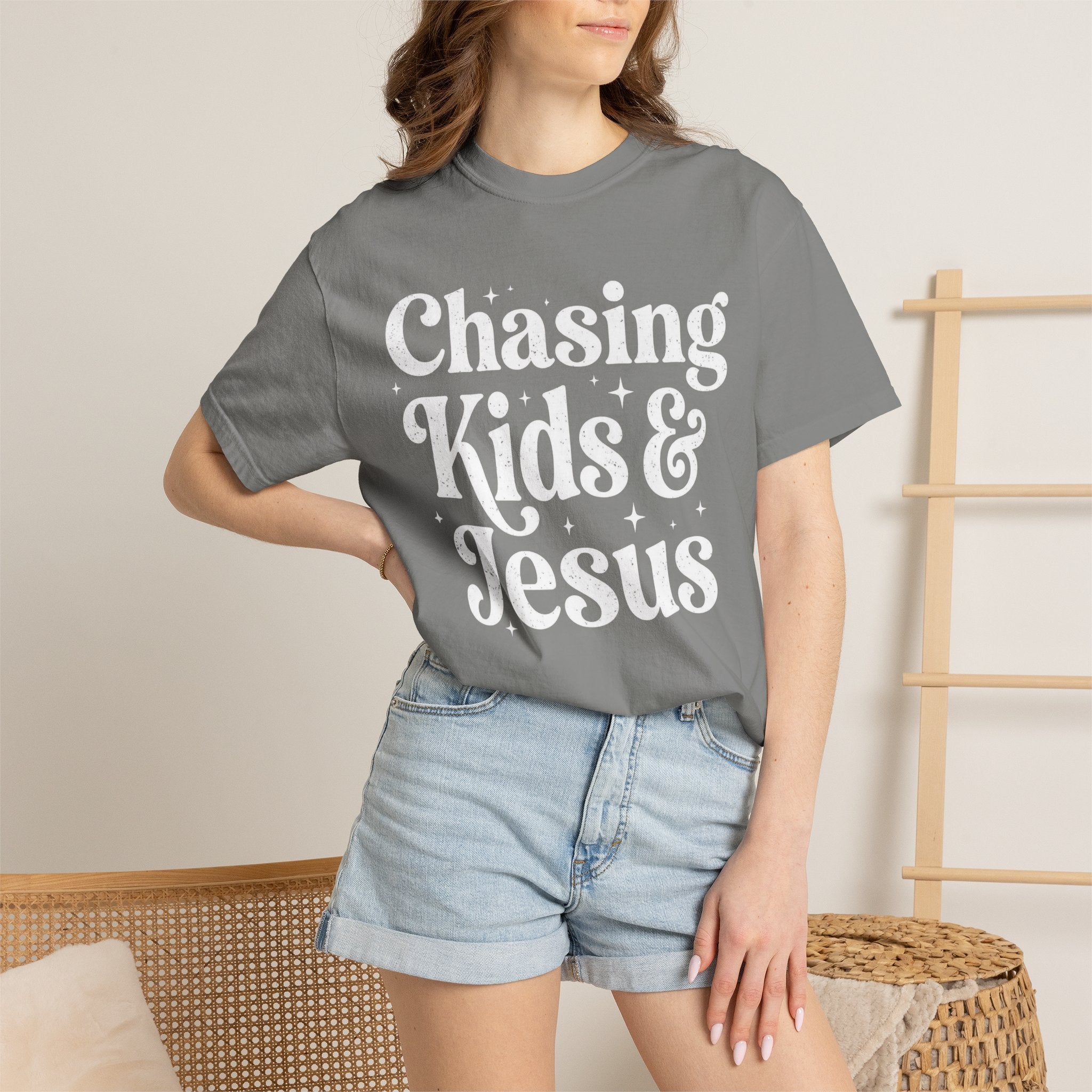 Chasing Kids & Jesus Tee — Christian Mom Graphic T-Shirt