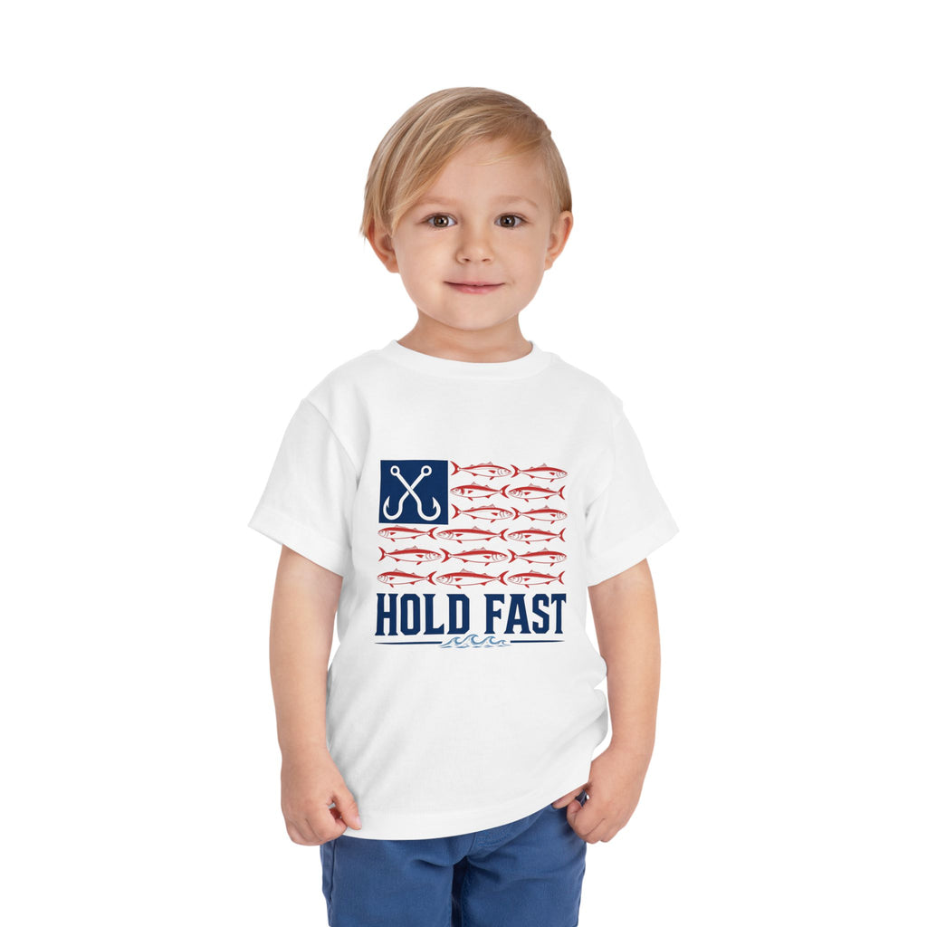 Hold Fast Toddler Tee — Nautical Fishing Flag Kids Shirt